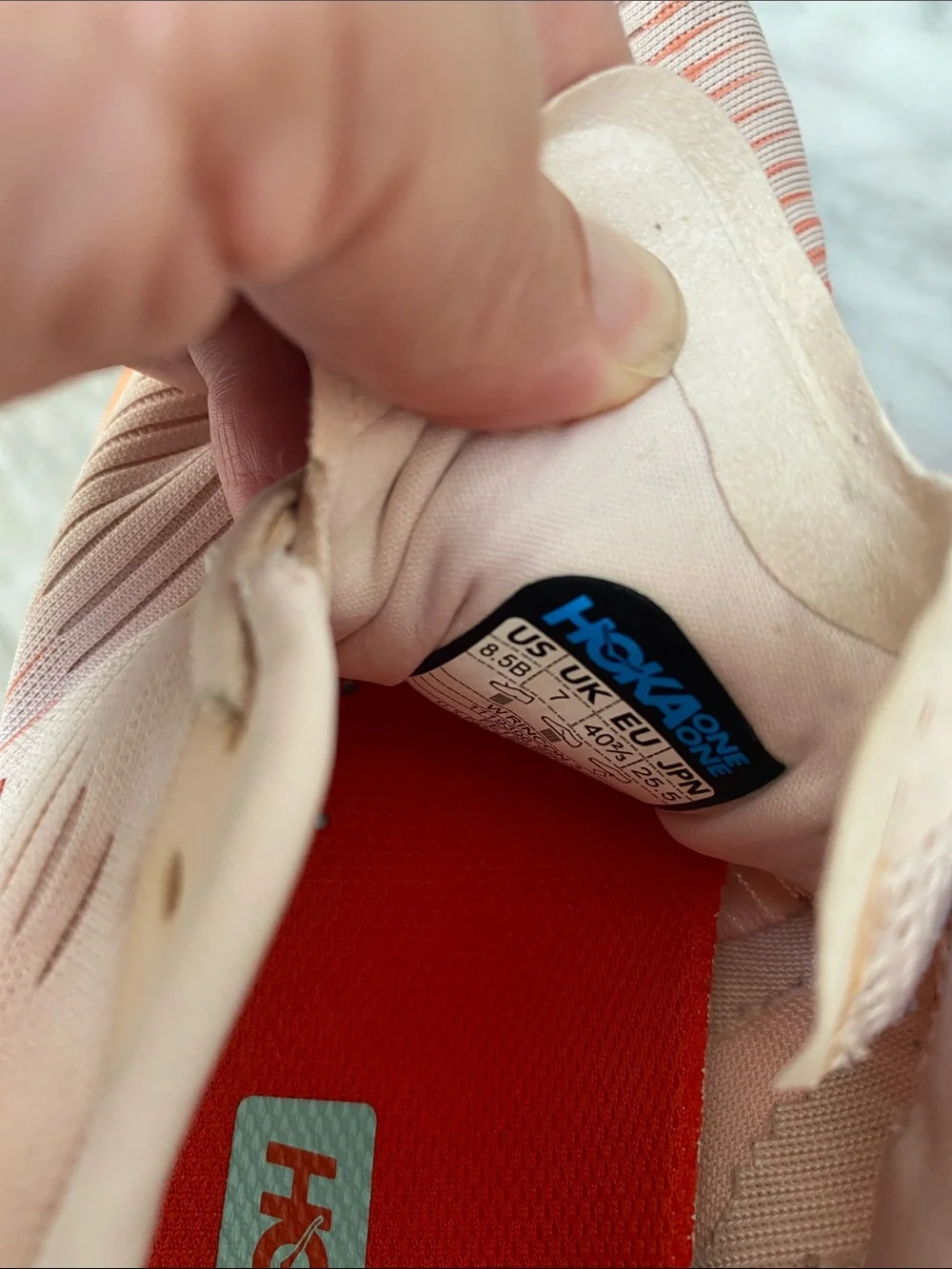 Hoka Women's Peach and Coral Athletic Running Shoes